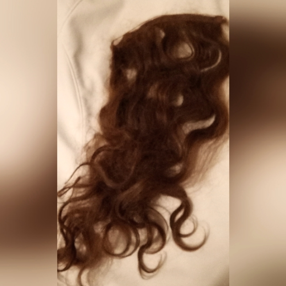 Long 18" gorgeous human hair extensions, invisible wire,brown
